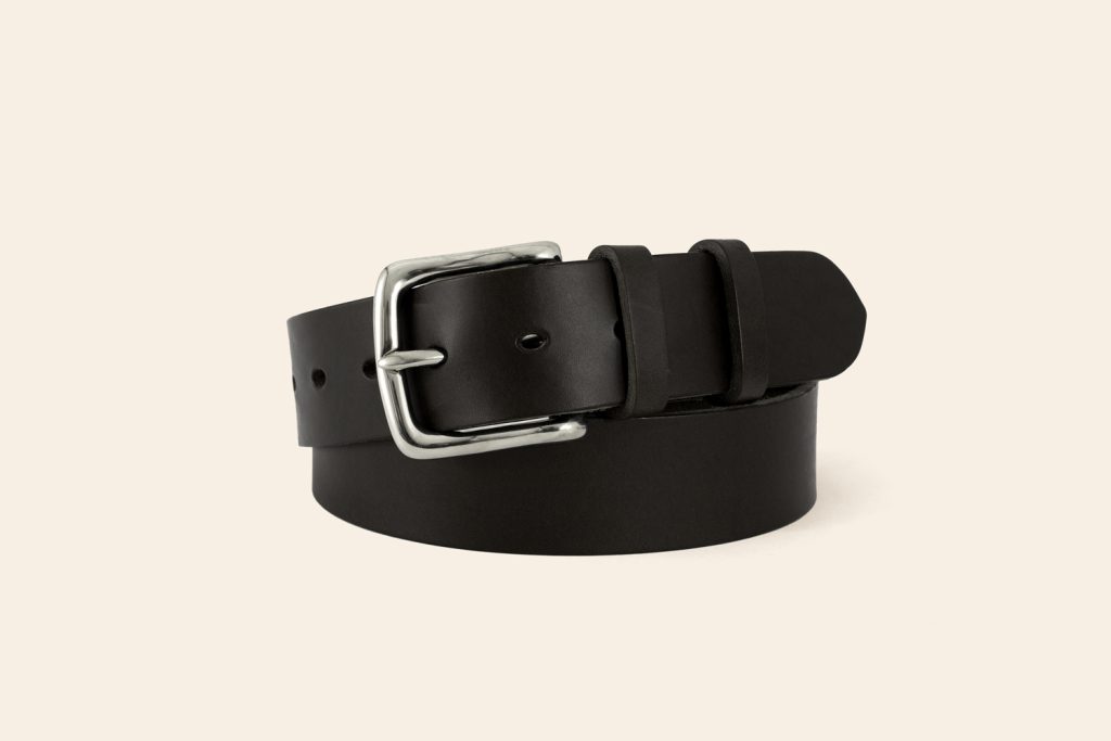 Brixham 1 ½" black with double loops with silver buckle