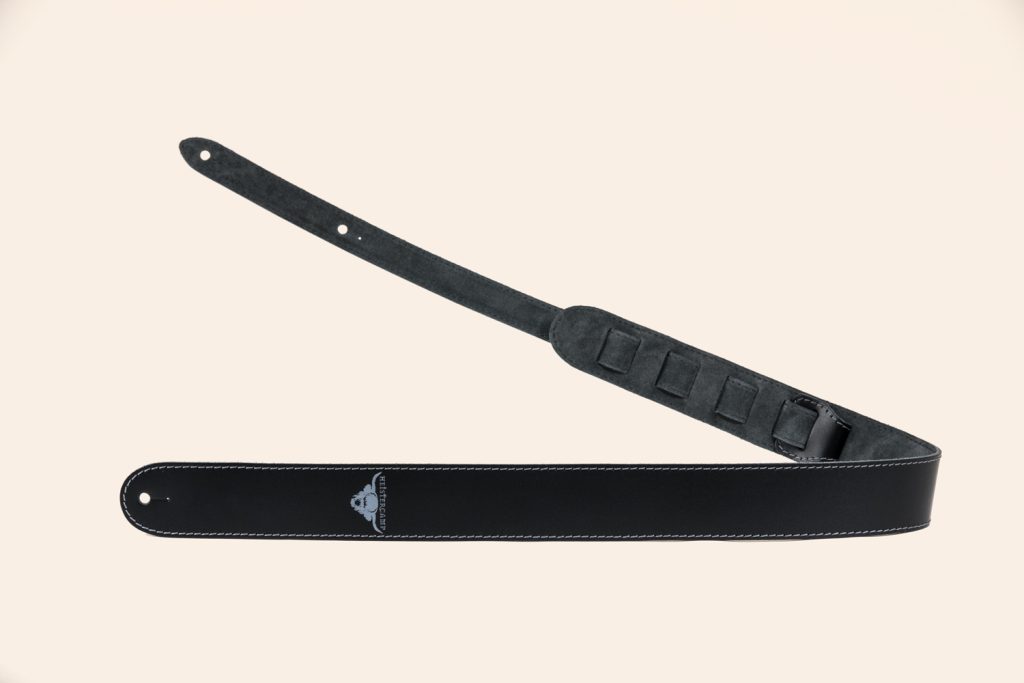 Leedon Tor Guitar strap in black and grey suede