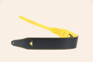 Black Leedon Tor in 3.5" super soft leather, lined in yellow suede and stitched in yellow